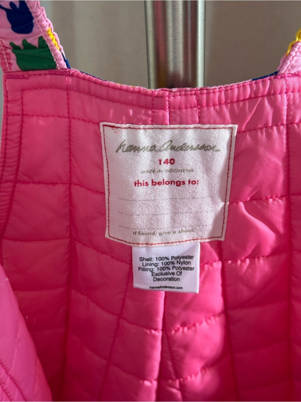 Hanna Andersson Kids Pink Tulip Waterproof Insulated Snow Bib Overalls - Picture 5 of 9